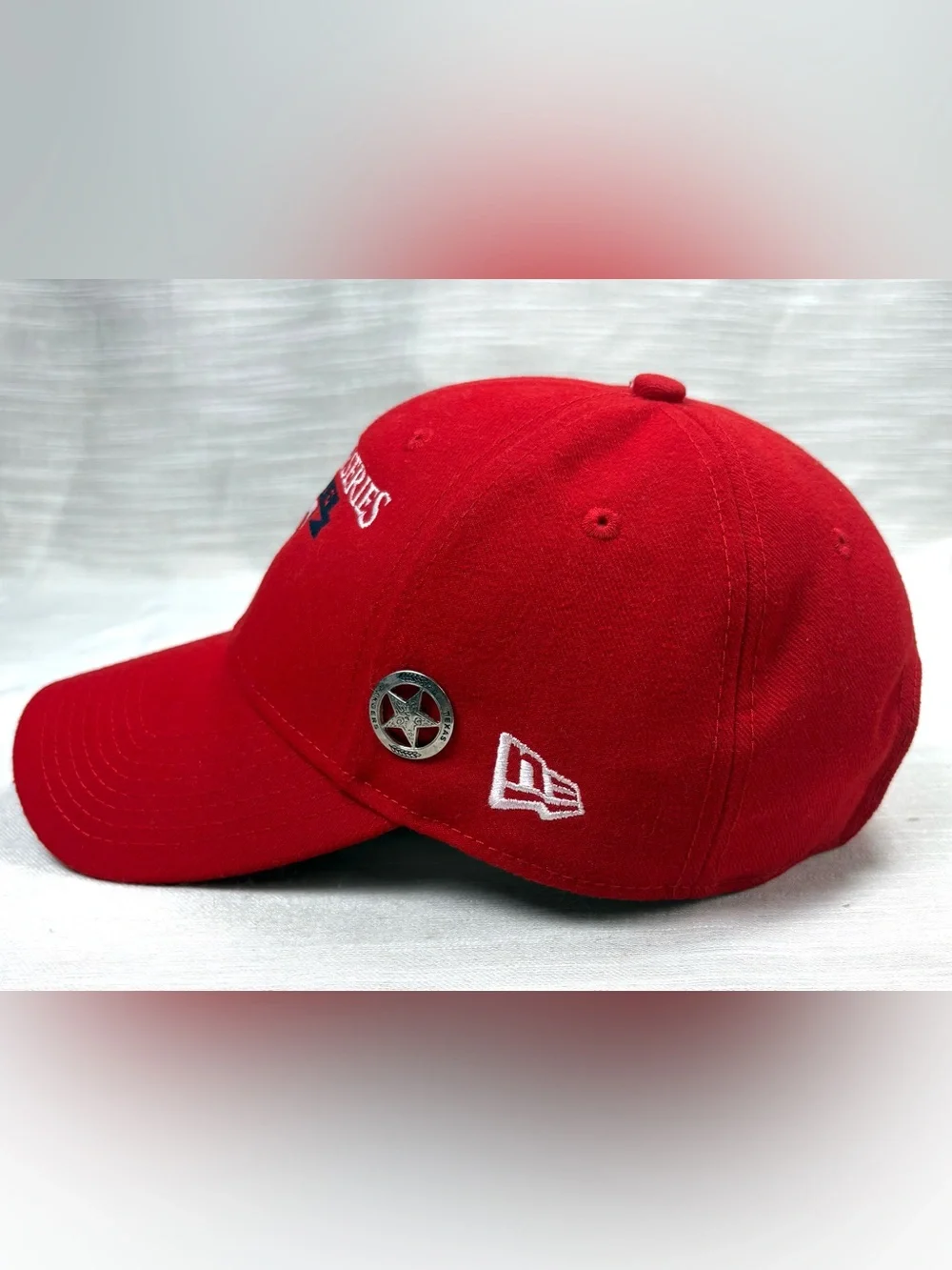 New Era Red Texas Rangers World Series 2010 Cap with White and Navy Embroidery